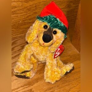 TY BEANIE BABY   "JINGLEPUP"  Green Brim 6.5 Inches 2001